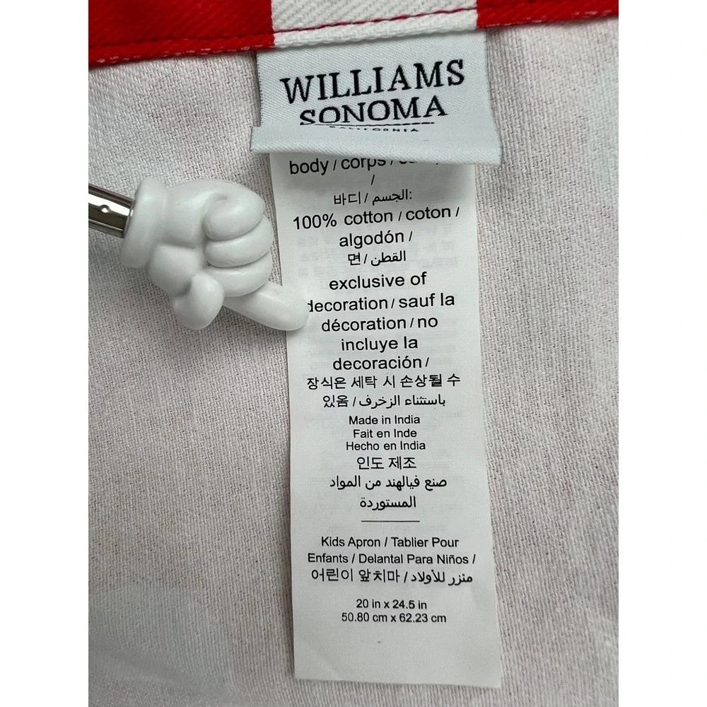 Williams Sonoma Mickey Minnie Mouse Kids Apron Red Polka Dot NWT Cooking Baking